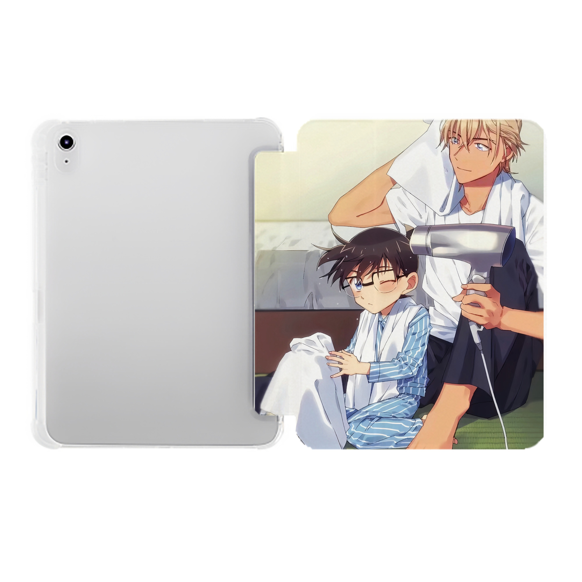 （画像用） 名探偵コナン Detective Conan IPad ケース ペン収納付き 三つ折りスタンド PUレザー×シリコン 対応機種9.5/10.5/10.9インチ